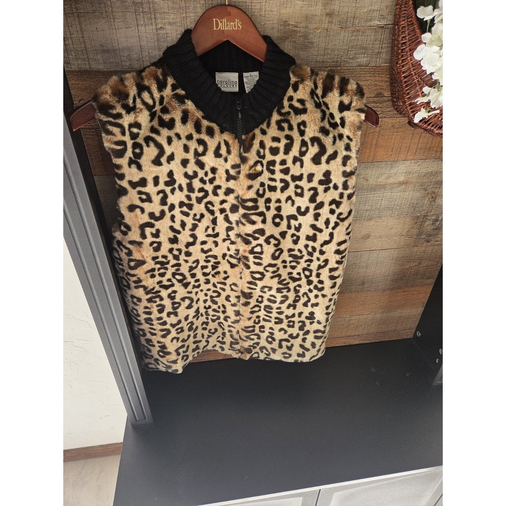Carolina Colours leopard print faux-fur vest
